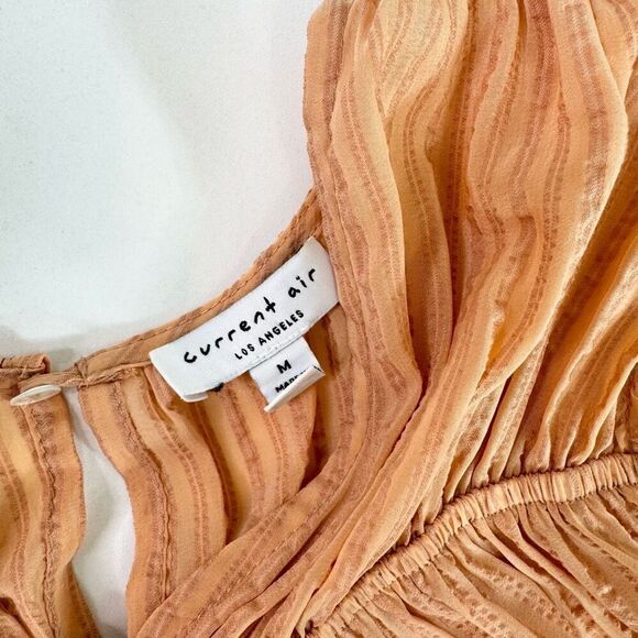 Current Air Los Angeles Dress Womens Medium Tan Striped Sleeveless A-Line - Picture 3 of 11